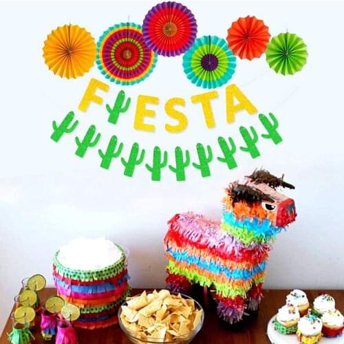 Fiesta Party Supplies Fiesta Paper Fans Cacti Banner Mexico Cinco De Mayo Taco Party Engagement Birthday Cactus Bar Margarita