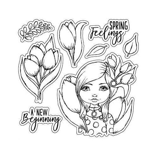 Gril Transparent Clear Silicone Stamp Seal DIY Scrapbooking photo Album Decorative Clear Stamp C379