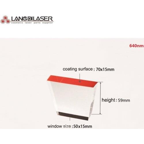 Size : 70*15 + 50*15 , Heigh : 59 / coating surface : 70*15 / wavelength : 640nm~1200nm , trapezoid IPL FILTER