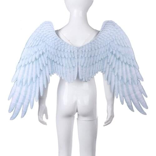 Halloween Props Angel wings For Children Girls and Boys Kids Party Dress up Costumes Mardi gras White Black