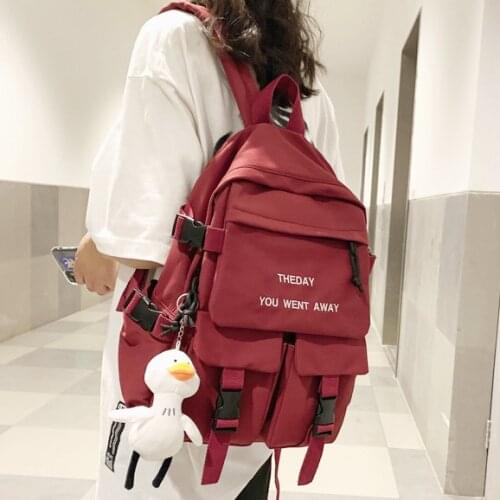 School Bag Female Korean Version of High School College Junior High School Student Backpack Large Capacity Ins Forest Backpack
