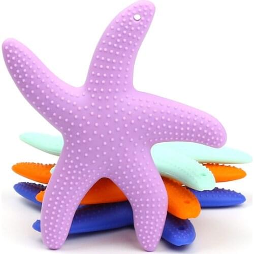 Dancing Starfish Silicone Baby Teether BPA Free Silicone Teether Beads Chewing Baby Teething Pendant Tooth Training Toys