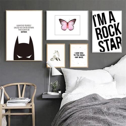 Nordic Canvas Art Painting Home Decor Letter Quote Wall Art Modern Minimalist Print Living Room Bedroom Butterfly Art Painting