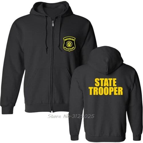 Michigan Police State Trooper Logo Hoodie Men Fleece Sweatshirt Hoody Streetwear Funny Hoodies Harajuku