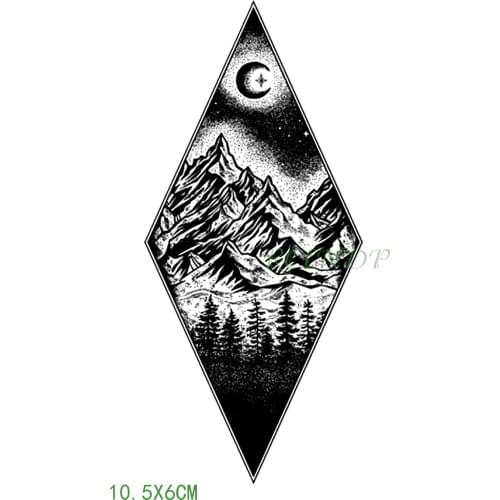 Waterproof Temporary Tattoo Sticker Moon Hill forest Flash Tatoo Fake Tatto arm leg Wrist Foot hand For Girl Men Women femme