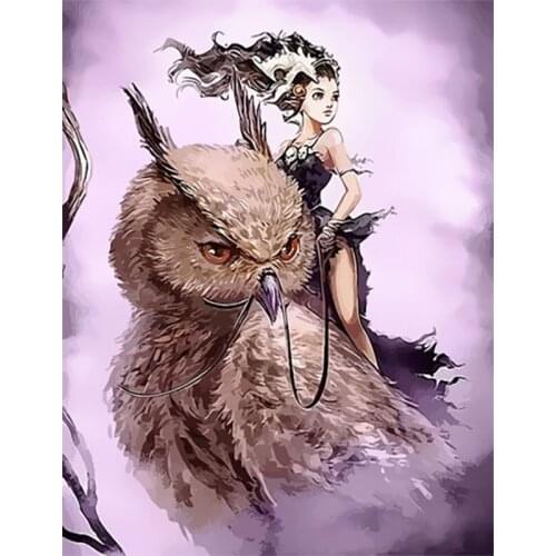 World Famous Figures Owl Oil Painting Picture By Numbers Diy Canvas Acrylic Painting Wall Art Home decoration 40x50cm