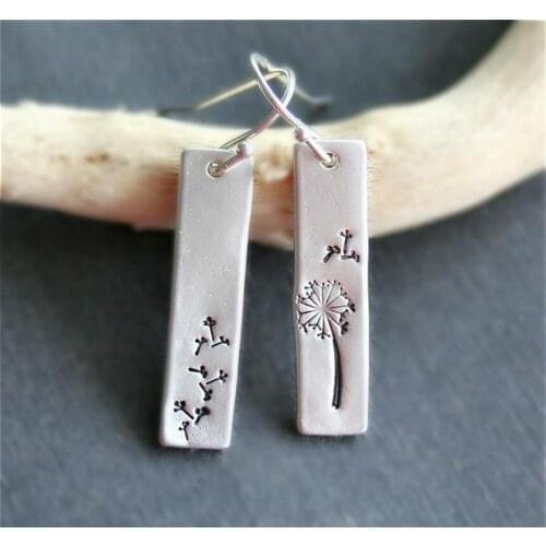 2020 Botanical Dandelion Flower Earrings for Women Silver Plated Drop Earrings Floral Female Party Jewelry Dropshipping