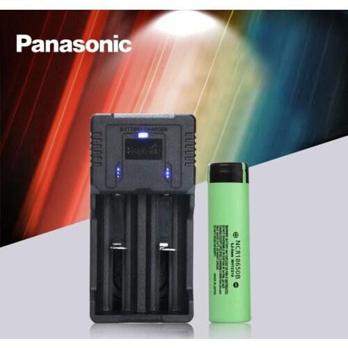 1pc Panasonic 100% New Original NCR18650B 3.7 v 3400 mah 18650 Lithium Li-ion Rechargeable Battery AND Fast Charger Best Quality