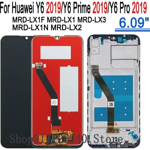 100% Tested For Huawei Y6 2019 LCD Display Touch Screen Digitizer Assembly Frame Huawey Y 6 Pro/Prime (2019) Repair MRD-LX1F LX