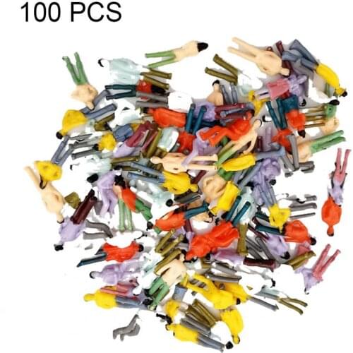 100Pcs 1:75 Scale DIY Multicolor Mixed Model People Figures Miniature Toy Gift