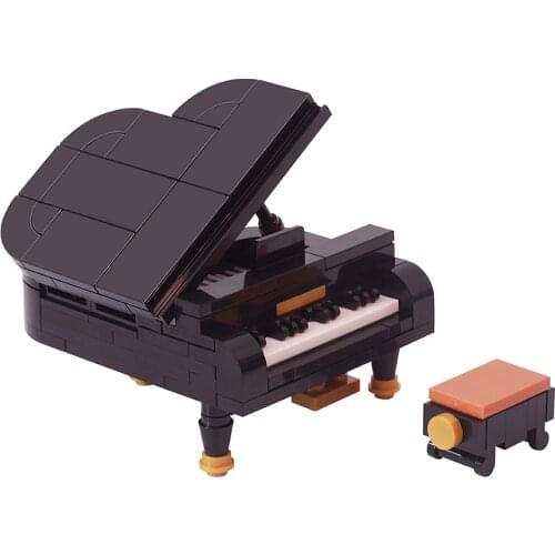 122Pcs City Piano DIY Model Building Blocks Piano Chair Pianist Figures Creativity Bricks Toys For Children Kids Decoration