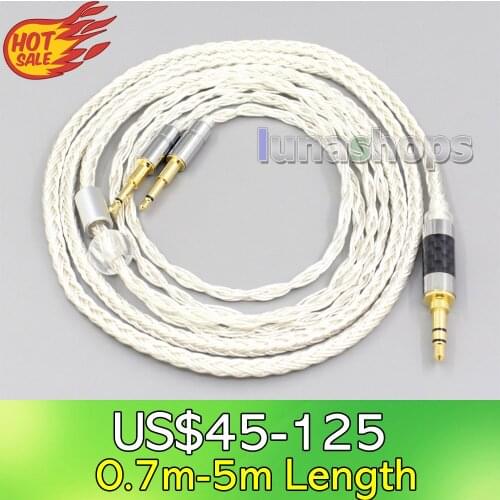 LN007050 16 Core OCC Silver Plated Headphone Cable For Oppo PM-1 PM-2 Planar Magnetic 1MORE H1707 Sonus Faber Pryma
