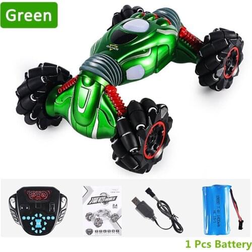 2.4G Drift Twisting king Remote Control Car Four-Wheel Drive Climbing Electric Double-Sided Stunt RC Car With Light Music Dance