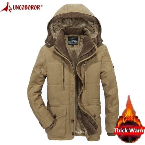 2021 Winter Jacket Men Thick Velvet Parkas Casual Fleece Warm Coat Plus Size Cotton-Padded Hooded Military Jackets Overcoat 7XL