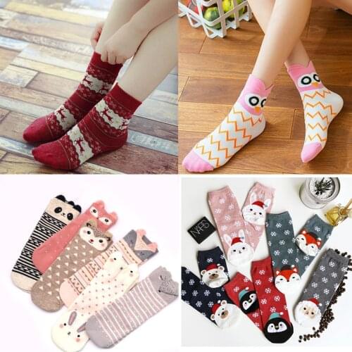 3Pairs/Lot Cute Cartoon Socks Summer Fashion Funny Animal Women Socks Harajuku Casual Dog Owl Rabbit Short Cotton Ankle Socks