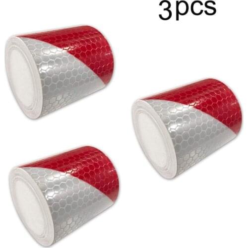 Reflective Hazard Tape checkered reflective tape Caution Warning Tape Red White Diamond Types 5cm*5m 3 PCS