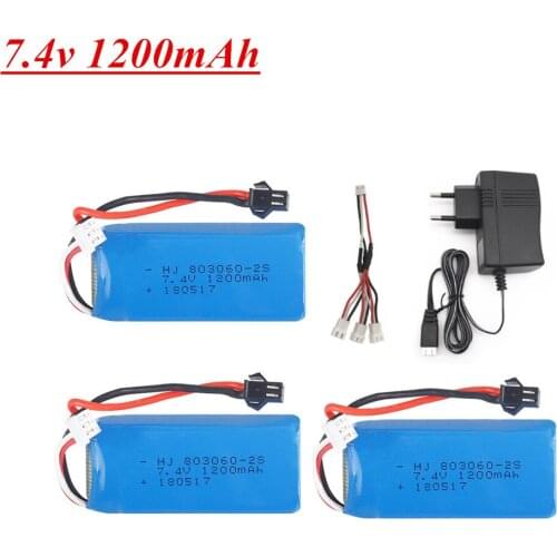 7.4V 1200mAh 2S Lipo Battery Charger Set for H26 H26C H26W H26D H26HW Remote Control helicopter Quadcopter Drone spare parts