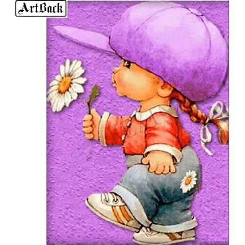 5D diamond painting kids flowers full square / round drill diamond embroidery diy 3d home decoration gift