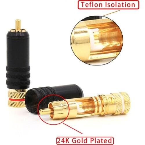 Free shipping 12PCS RCA connector male audio-0144 signal line plug Hifi audio 0144 RCA plug copper RCA plug gold plated