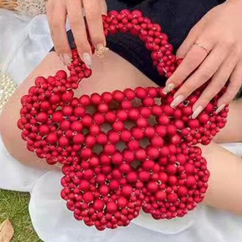 Brand Hand-woven Pearl Bags Lady Beaded Shoulder Bag Ins Small Flap Bag Mini Cross body Bag 2021 Women Party Vintage Handbag