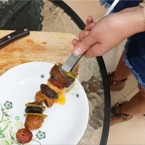 Barbecue Pin Fork Roasting Stick Skewers Grill Stainless Steel Reusable Grilled Kebab Signing Cooking Outdoor Camping Picnic New