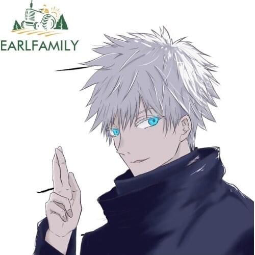 EARLFAMILY 13cm x 12.8cm For Gojo Satoru Car Stickers Fashion Decal Waterproof Bumper Vinyl Car Wrap Decoration for VAN JDM RV