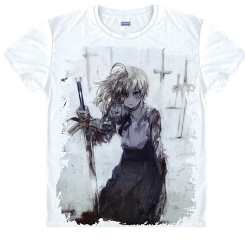 Fate stay night T-Shirt saber Archer Shirt Man t-shirts Anime Products cute style women summer t-shirts Anime Girl Action Figure