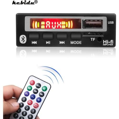 Kebidu Wireless Bluetooth 5.0 5V 12V MP3 WMA WAV Decoder Board Audio Module Color Screen USB TF FM Radio For Car accessories