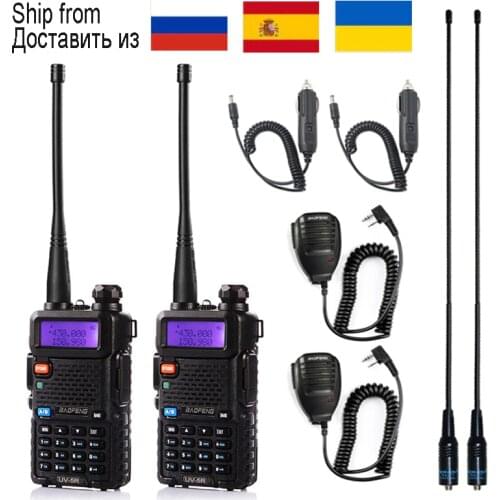 1pcs/2pcs Walkie Talkie Baofeng uv-5r Radio Station 5W Portable Baofeng uv 5r from Russia Ukraine Spain warehouse radio amateur
