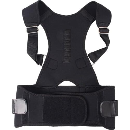 Portable Adjustable Back Posture Corrector Magnetic Clavicle Spine Back Shoulder Lumbar Brace Support for Men Women Adults