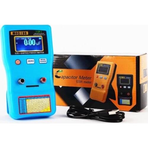 MEC-100 Capacitor Automatic Range Capacitance ESR Meter Tester w/ Kelvin Clip