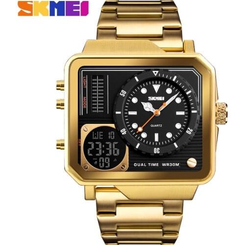 Mens Gold Watches Digital Electronic Watch Stainless Steel Watches Personality Watch Wrist Relogio Masculino 2019 Fashion Clock