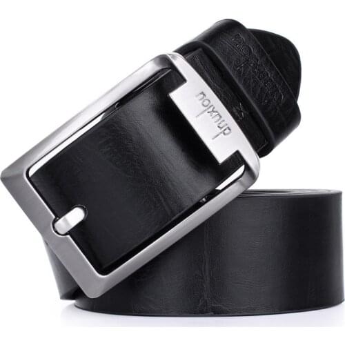 Men Belt with Alloy Buckle Black/brown PU Leather Male Strap Length 90-125cm
