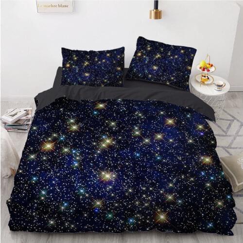 Universe Outer Space Themed Bedding Set Magic Planet Luxury Duvet Cover Set Pillowcase Single Double Queen King Bedclothes Decor