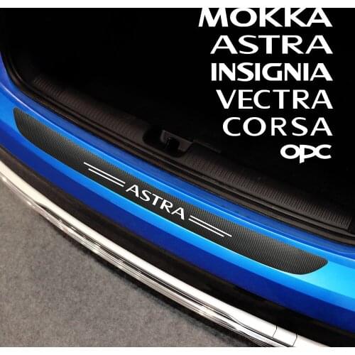 Car Trunk Door Sill Plate Rear Bumper Guard Strips Protector Leather Sticker For Opel Astra Corsa Mokka OPC Vectra Accessories