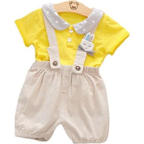 Summer Toddler Infant Clothes Suits Baby Girls Clothing T Shirt Bib Pants 2pcs/sets Kid Fashion Garment Children Casual Costume