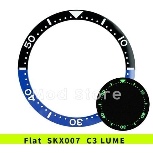 New Arrival Black with Blue Flat 38mm C3 Lume Ceramic Bezel Insert SKX007/SKX009/SKX011 Top Quality