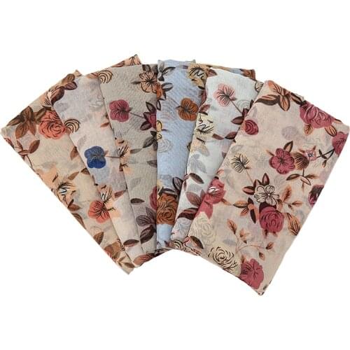 New Arrival Floral Printed Cotton Scarf Hijabs Fashion Flower Women Shawls Big Size Muslim Head Wraps Mufflers Stoles 10PCS/Lot