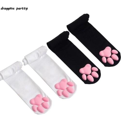 New Cat Paw Socks for Women Girls Kawaii 3D Cat Claw Toe Beanies Cute Gift Lolita PawPads Cosplay Cat Paw Pad Thigh High Socks