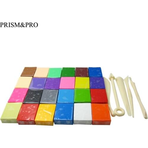 24 Colors Polymer Clay DIY Soft Modelling Clay Set with 5 pcs Tools gifts Nontoxic material