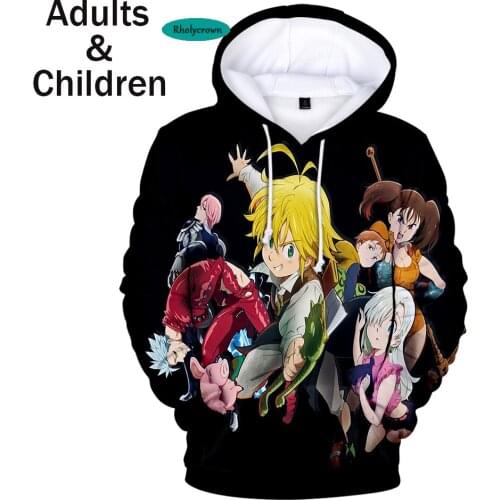Hot Comic 3D The Seven Deadly Sins Hoodies Men Women Sweatshirts Autumn Kids Hoodie 3D The Seven Deadly Sins boy girl pullovers