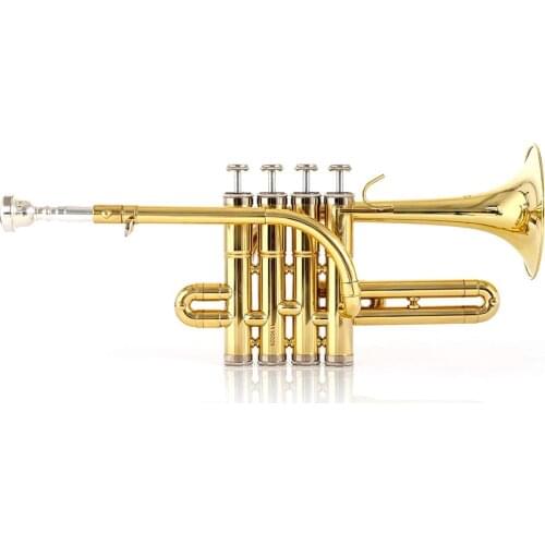 Professional Bb Trumpet Brass Gold Lacquer surface trumpet tone trumpet high Quality Monel Piston