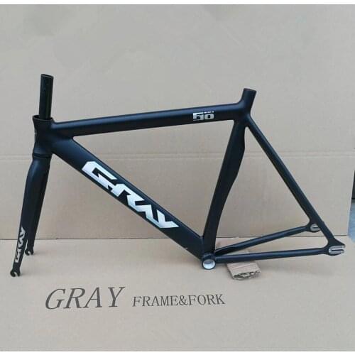 GRAY Bike Frame 700C 6061-T6 Aluminum Alloy Fixed Gear Frameset and Fork Fixie 52cm 55cm Bicycle Parts Single Speed Frameset
