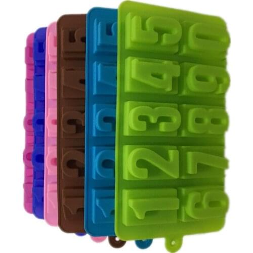 1PC Silicone Numbers Chocolate Mold Cookies Cold 3D Digital Shape Fondant Cake Baking Jelly Candy Pastry DIY Decorating Tools