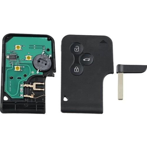 3 Button Smart Card With 434Mhz ID46 Chip For Reault Megane Remote Key Megane 2 3 Koleos Scenic Card Case Black Car Key Fob She