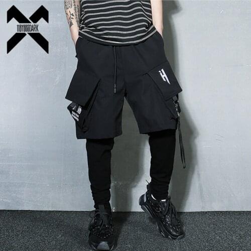 11 BYBBS DARK Tactical Functional Cargo Pants Joggers Men Fake two Pieces Trousers Hip Hop Streetwear Pant Black GB246