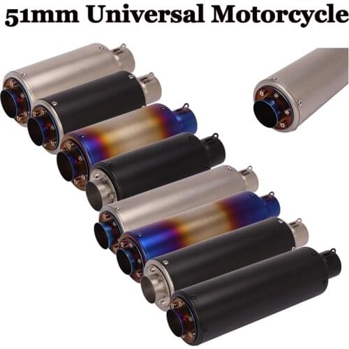 Inlet 51mm Universal Motorcycle Exhaust Escape Moto Modified Left Right Muffler DB Killer For Z1000SX R1 BJ600 GSR600 MT09 MT07