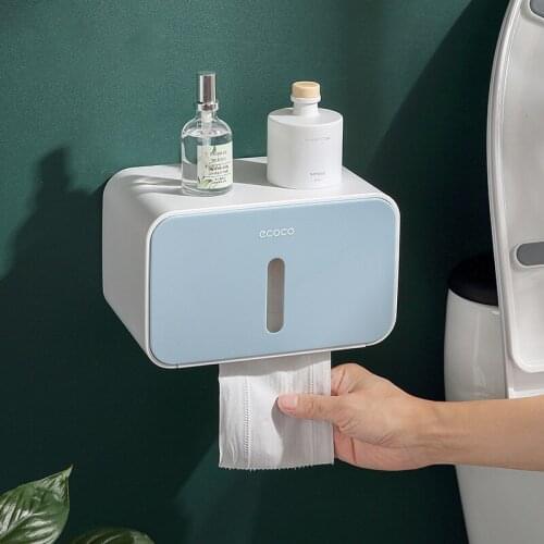Waterproof Toilet Paper Holders Wall Mounted Toilet Tissue Stroage Portable Roll Holder Stand Multi-function Paper Organizer