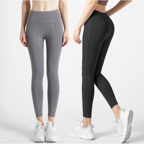 High Quality Elastic Fabric Red Blue Yoga Pants for Women Skin-friendly Slim Tight Push Up High Waist Sport Leggings Trousers