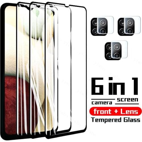 Protective Glass On For Samsung Galaxy a12 a32 a42 a52 a72 a82 5g a02s Tempered Glass Screen Protectors camera lens Film